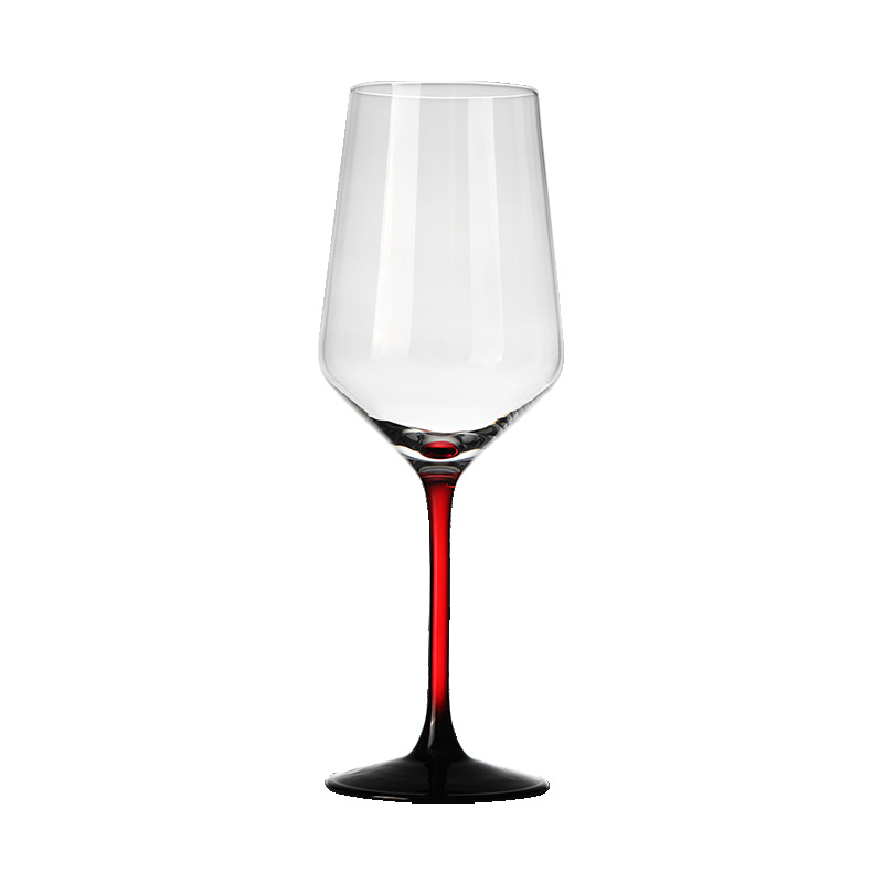 Cold-cut crystal glass colored rod Bordeaux red wine glasses, white grape glasses, sparkling wine glasses, champagne glasses, highball glasses, restaurant Item Picture