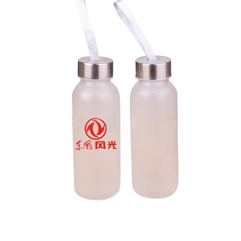 Portable advertising gift cups, frosted cups, glass water cups, LOGO printed, portable cups, message bottles Item Picture