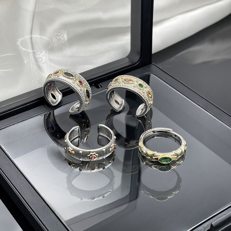 Medieval court-style brushed craftsmanship, high-end retro lace open ring, women's fashion, exquisite and niche ring trend Application Scenario