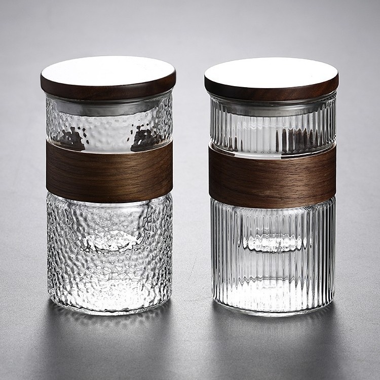 The glass water cup is easy to clean with tea and water separation. It is a double-layer heat-insulating transparent tea cup with high borosilicate and high appearance level, and is heat-resistant Specification drawing