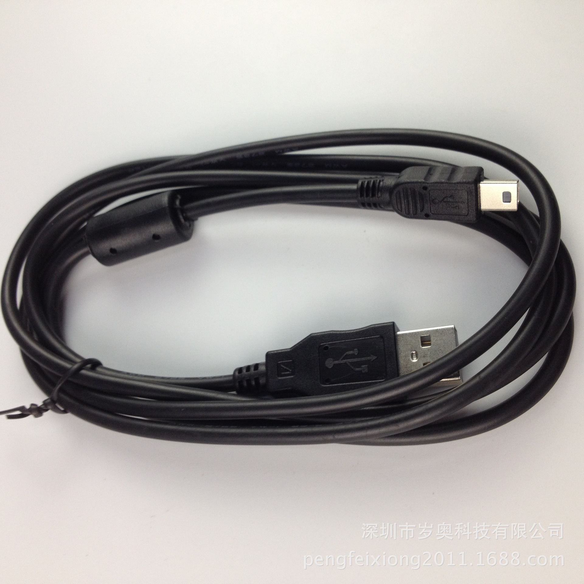 Mini 5P/ 5-pin T-port USB camera data cable for SONY Canon cameras, 1.5 meters long full figure