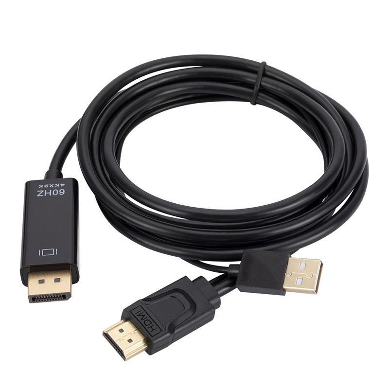 HDMI to large DP display cable 4K high-definition video Displayport connect to a computer to convert hdmi to dp details Picture