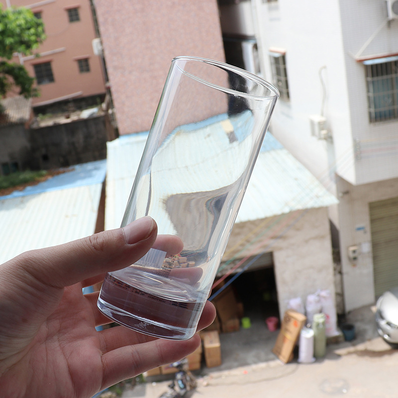 Classic straight cylindrical round glass thickened straight cup, machine-pressed dining cup, glass water cup, high-temperature resistant hotel room dining cup Specification drawing
