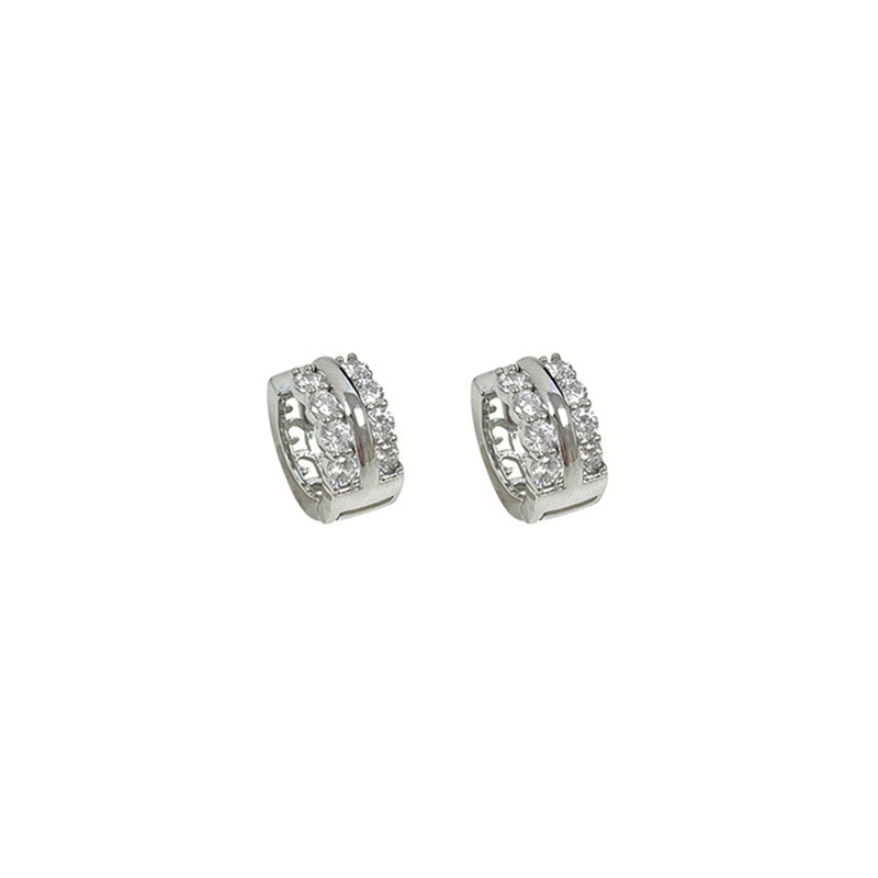 The 2023 new style of cold and stylish, versatile earrings, women's niche, high-end, fashionable and simple zircon stud earrings Item Picture