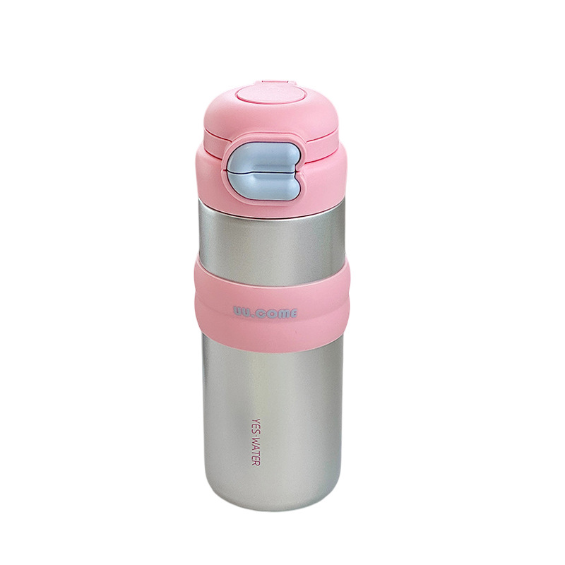 Original female high appearance level straw insulated cup portable double-drinking stainless steel water cup travel coffee cup custom-made Item Picture