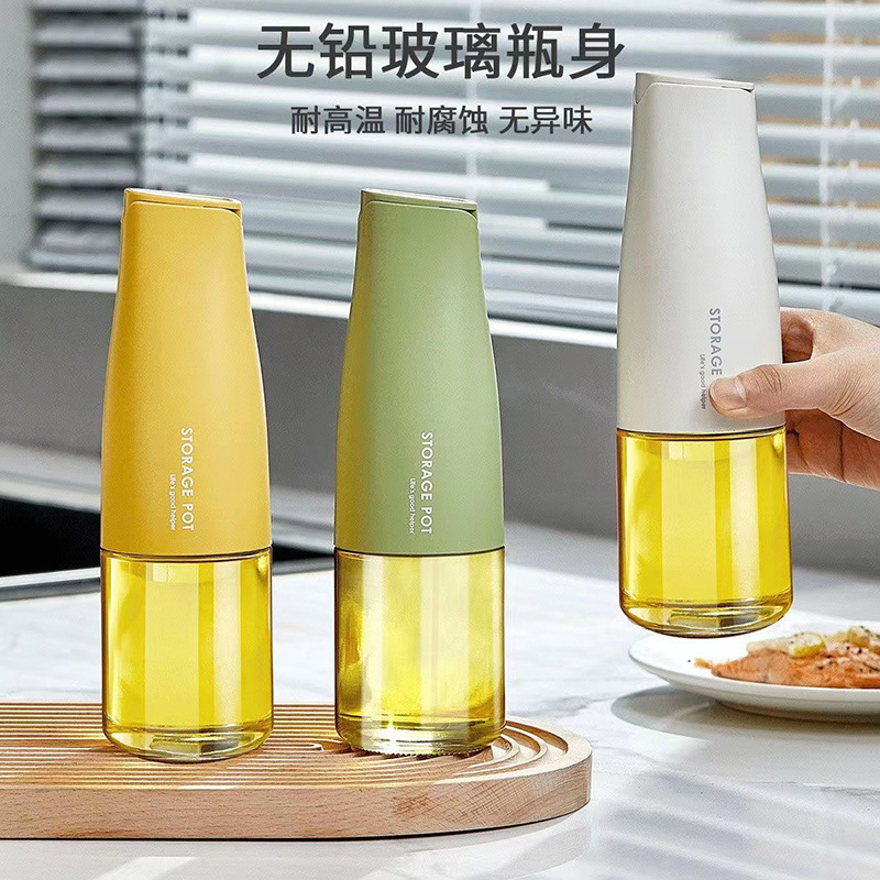 Cross-border wholesale automatic opening and closing glass oil pot, household kitchen soy sauce and vinegar bottle, large-capacity leak-proof and oil-free oil pot Specification drawing