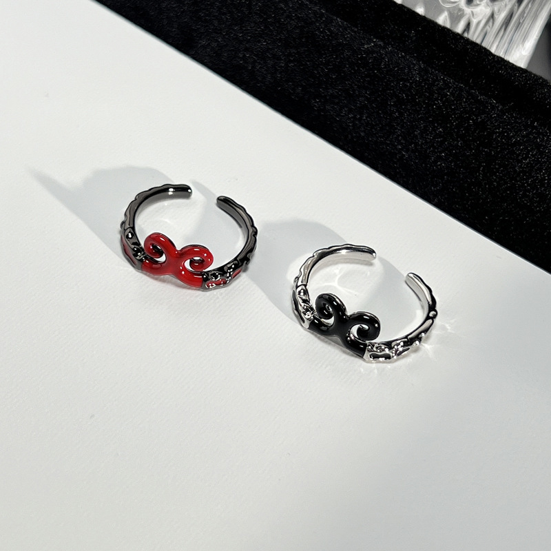 Dark dark style sweet and cool magic ring for women, adjustable unique cross-border versatile and niche fashion ring for Internet celebrities full figure