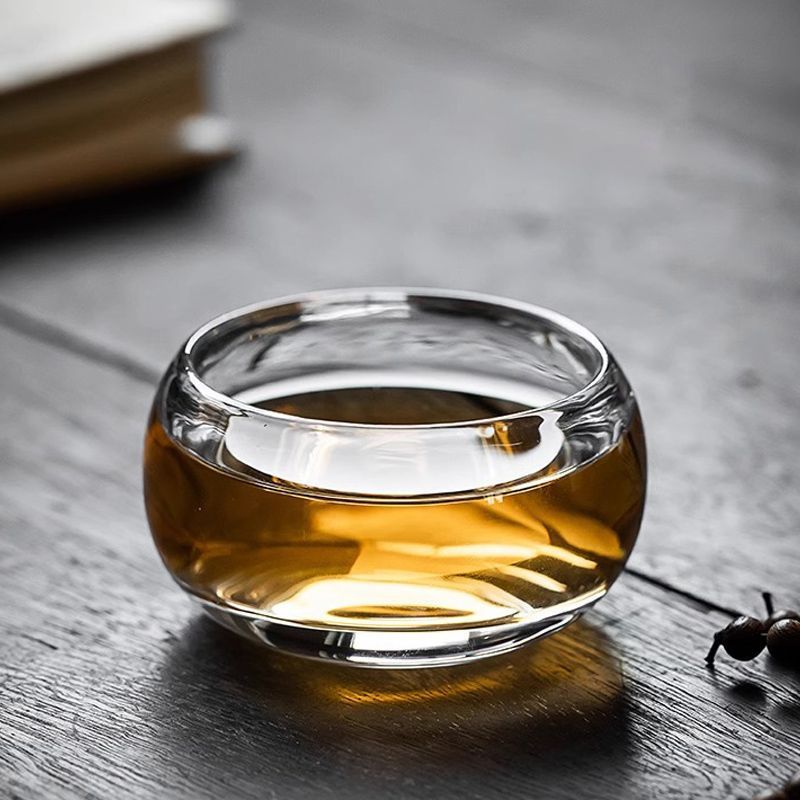 Wholesale and consignment of high-end Chinese-style thickened glass master cups, tea cups, tea tasting cups, single-cup transparent high-end light luxury tea sets Specification drawing