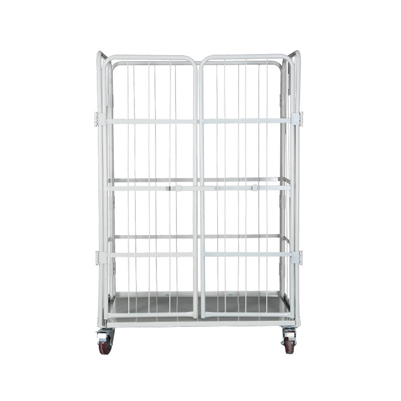 Folding logistics trolley, steel bar warehouse mobile disassembly and assembly express sorting frame cage turnover trolley, warehouse trolley cage trolley Item Picture