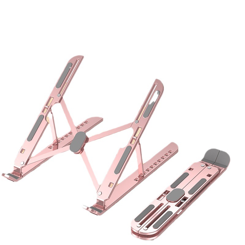 Wholesale of aluminum alloy notebook stand, folding and lifting vertical base, height-increasing bracket, desktop computer cooling stand Item Picture