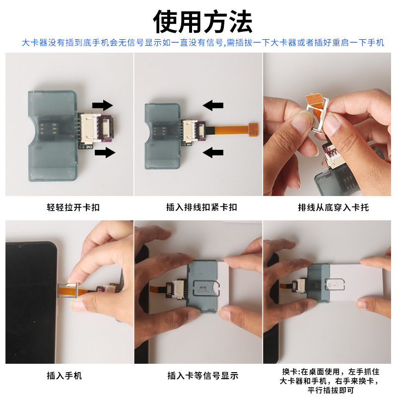 This hot-swappable external card slot extension cable for both Apple and Android enables quick card replacement without the need for a restart to activate and open the card Application Scenario