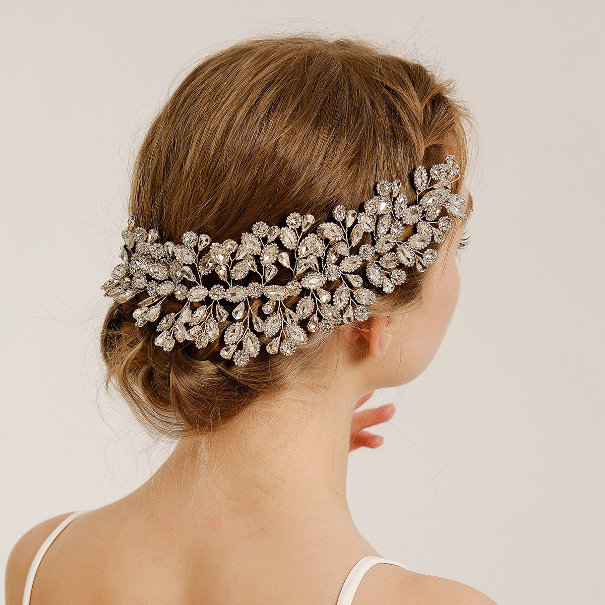 Cross-border hair band for women, luxurious heavy industry water diamond bridal headwear, high-end updo accessory, photo shoot, AB drill bit band full figure