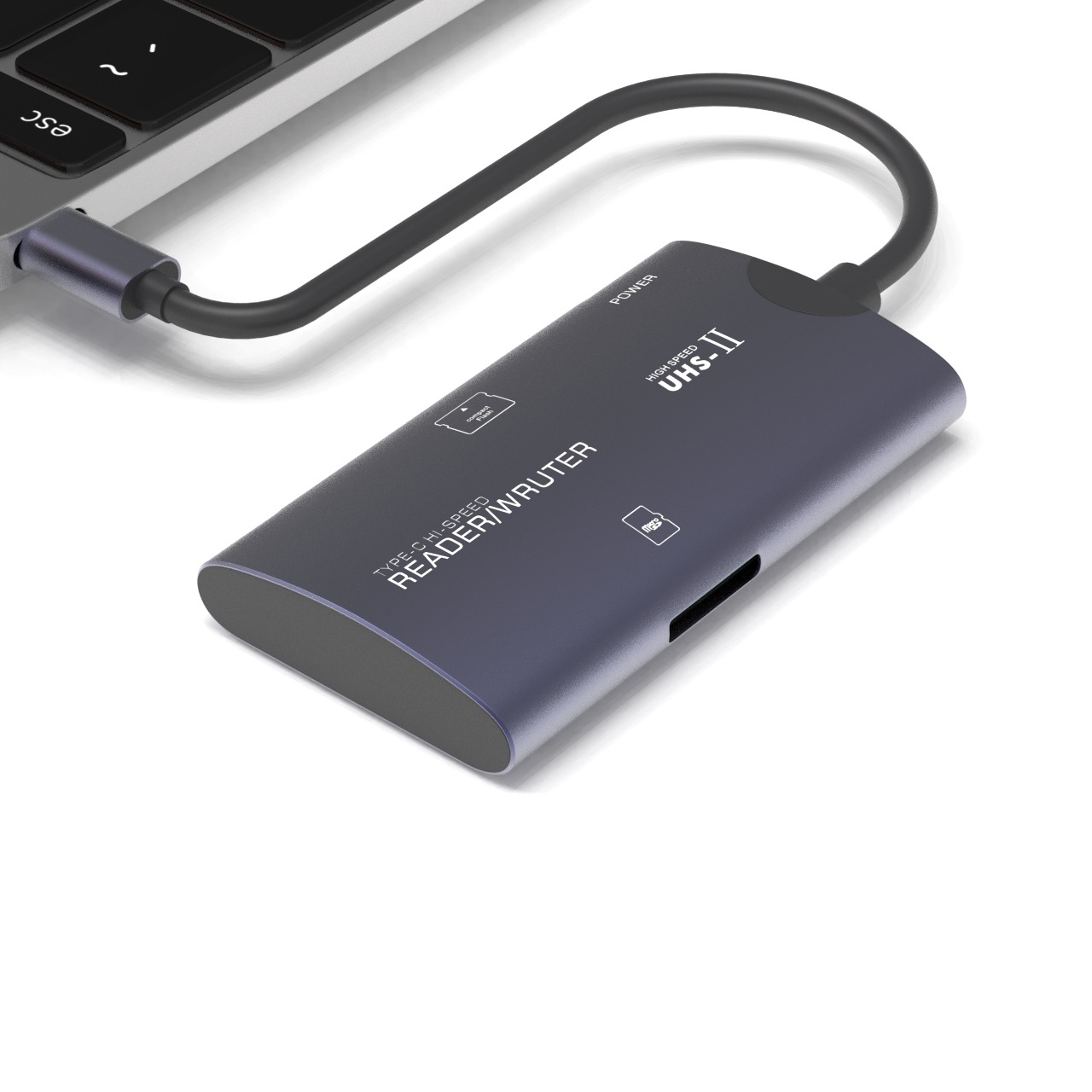 Private mold usb high-speed multi-functional cf card reader tf aluminum alloy computer and mobile phone two-in-one card reader type-c Item Picture