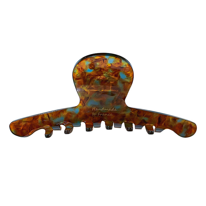 Acetate coffee-colored grab clip, forest-style exquisite hair clip, shark clip at the back of the female head, large hair grab clip, headwear and hairpin Item Picture