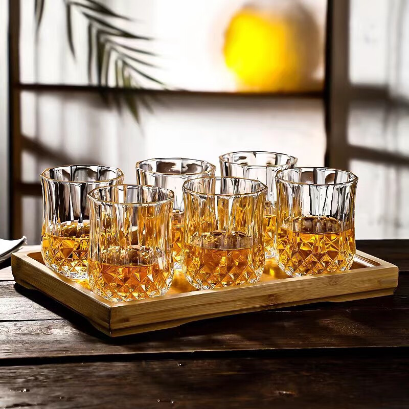 Wholesale of high-end diamond-style whisky glass sets for home use and high-appearance-level foreign wine glasses and beer glasses for commercial use Specification drawing