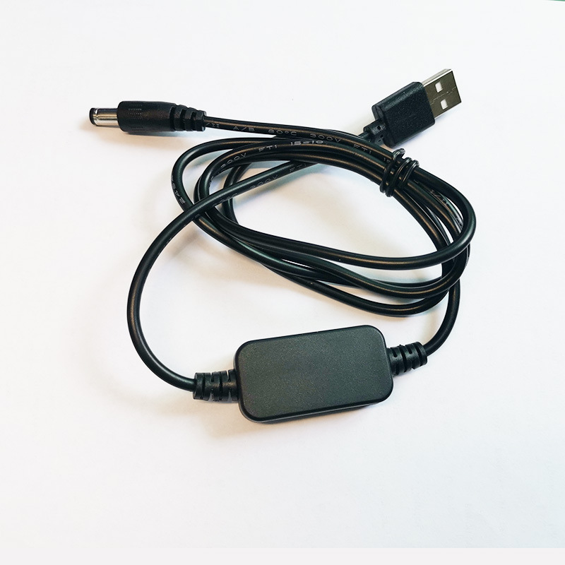 High-power 5V to 9V, 12V USB boost cable, power bank connection router connection cable, boost cable Specification drawing