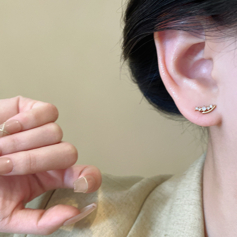 Delicate and small geometric stud earrings, a new niche design for women in 2025, a light luxury bestseller and a popular earring accessory Application Scenario