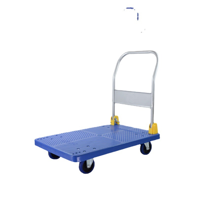 Factory direct supply: Folding, durable, silent, lightweight plastic flatbed cart, high-load thickened cargo trolley Item Picture