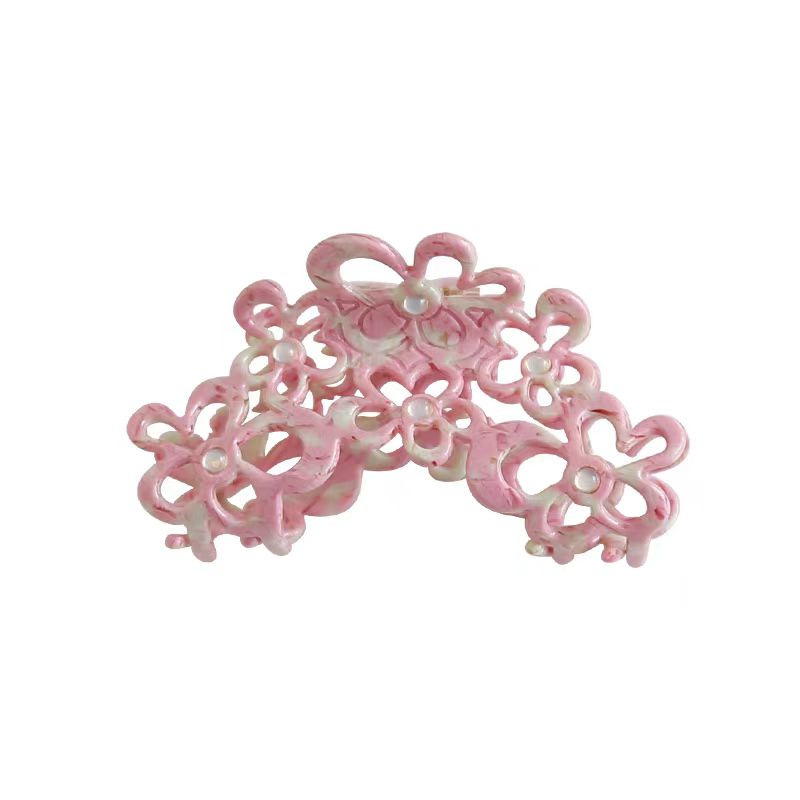 Korean acetate textured hollowed-out garland rhinestone hairpin with a high-end look, a new hair accessory with a shark clip on the back of the head Item Picture