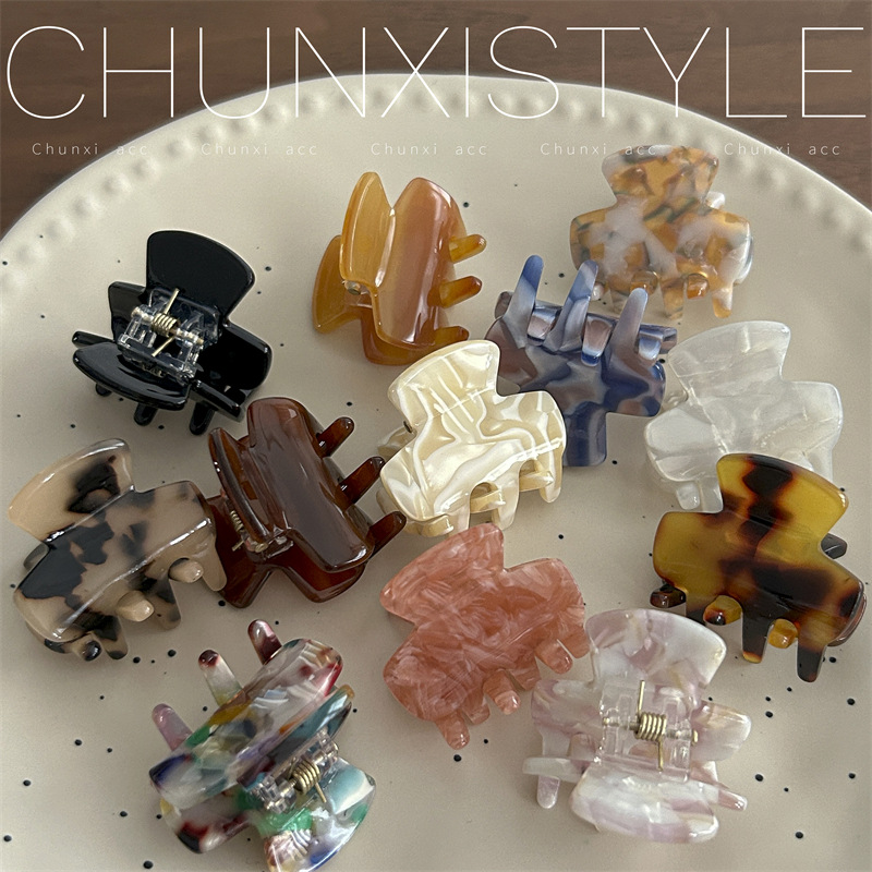 Korean acetate leopard print hair clips, small female hair clips, retro French hair clips, exquisite hair clips, head accessories full figure