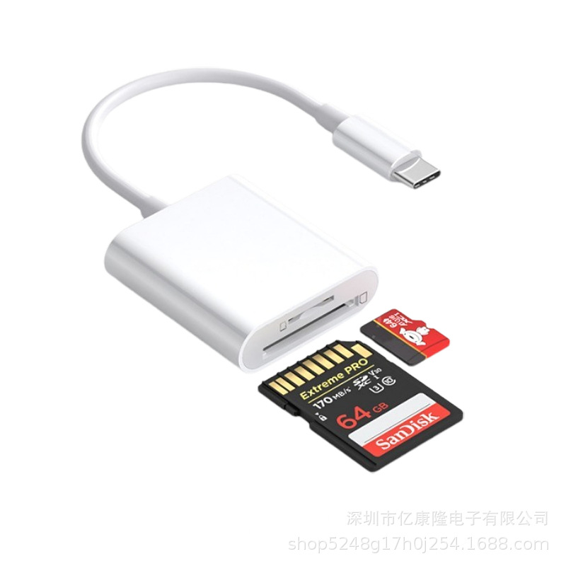 Cross-border 2-in-1 high-speed Type-c, suitable for Apple mobile phones, computers, OTG card readers, TF/SD card cameras, and vehicles Item Picture