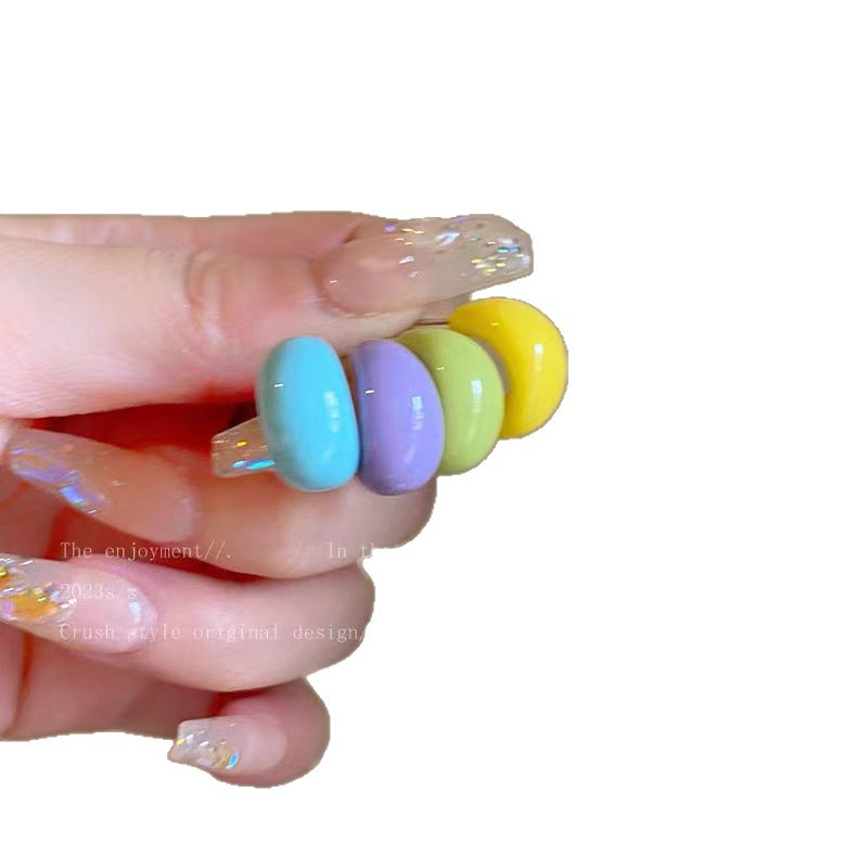 Dopamine candy-colored C-shaped stud earrings for women, 2025 new style earrings, light luxury and niche design, elegant earrings Item Picture