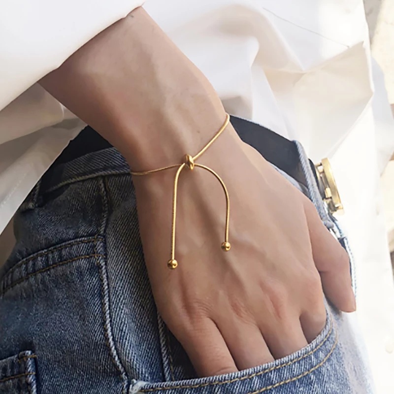 Simple and versatile European and American cross-border jewelry, long tassel necklace, fashionable and adjustable metal square snake bone chain necklace Specification drawing