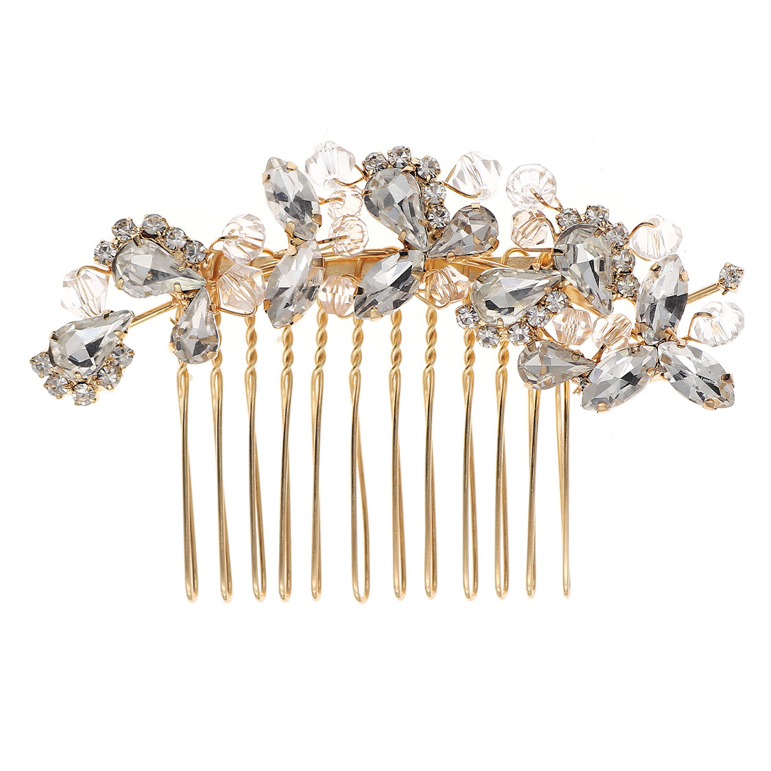 European and American cross-border bride accessories, retro crystal insert combs, wedding banquet wedding gowns, dress headwear, handcrafted rhinestone hair combs Item Picture