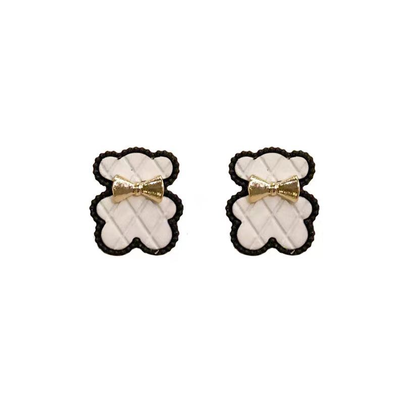 In 2025, sweet cartoon cute bear stud earrings for women on Instagram, trendy Korean style, unique and stylish design, versatile earrings Item Picture