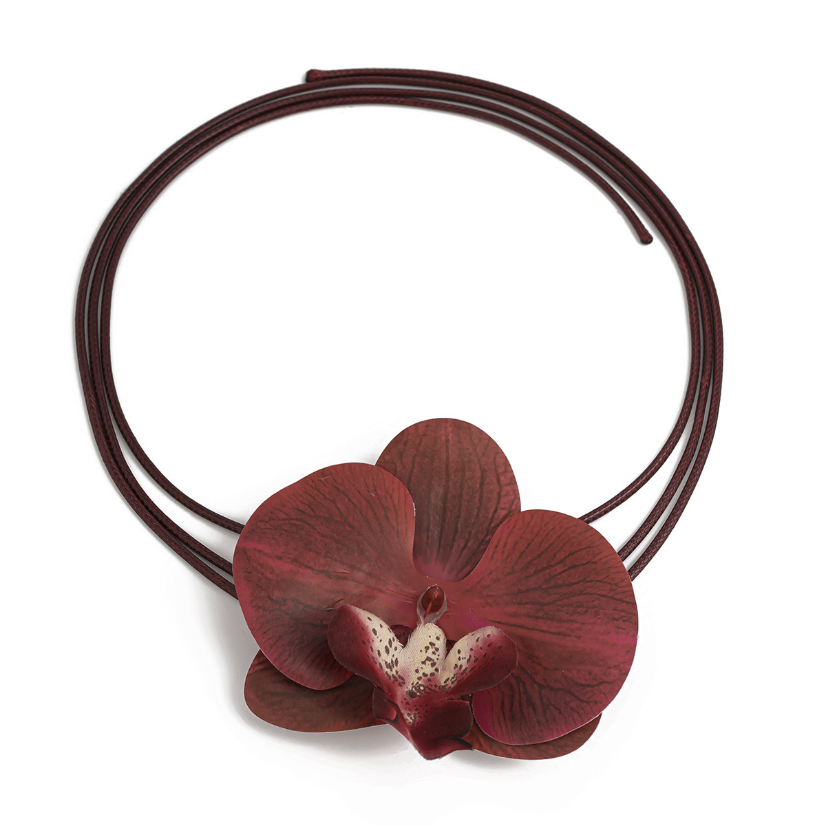 A popular cross-border accessory from Europe and America, the Phalaenopsis neckchain pull-out choker, is a unique long and large floral collar for women Item Picture
