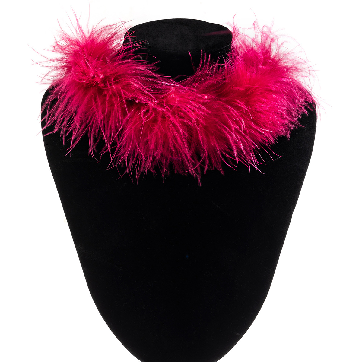 A short chcker sweet and cool feather collar ribbon furry women's necklace for cross-border exaggerated parties in Europe and America Item Picture
