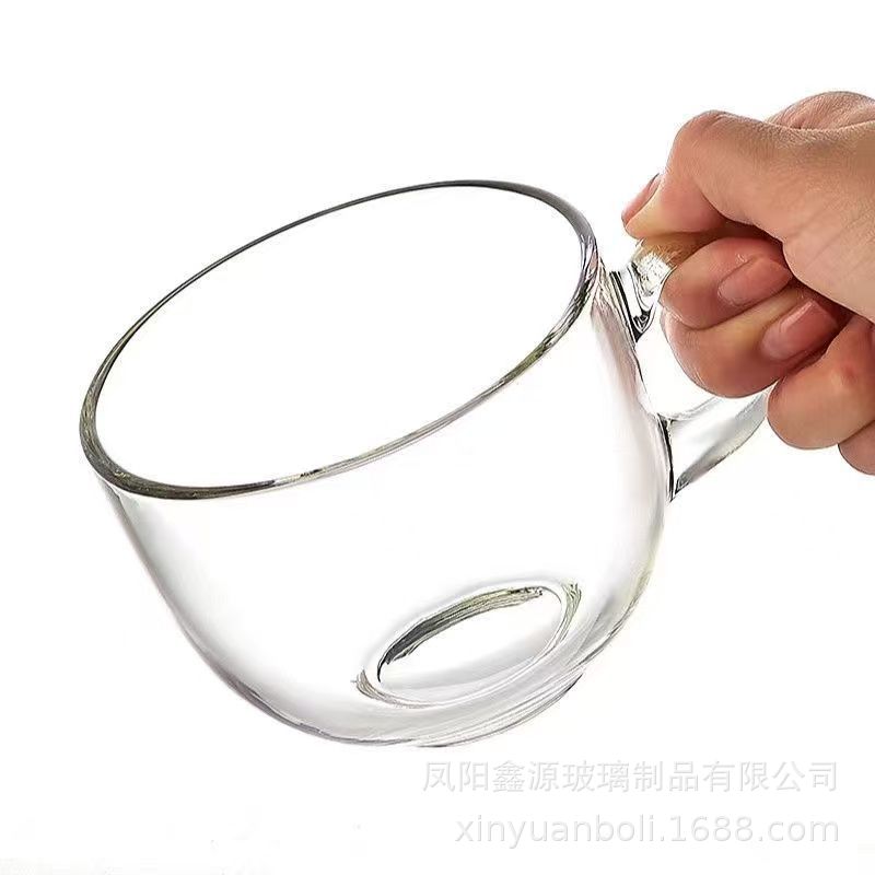 Large-capacity glass breakfast cups, milk cups, oat cups, coffee cups, water cups, printed logo gift cups, wholesale cups Item Picture