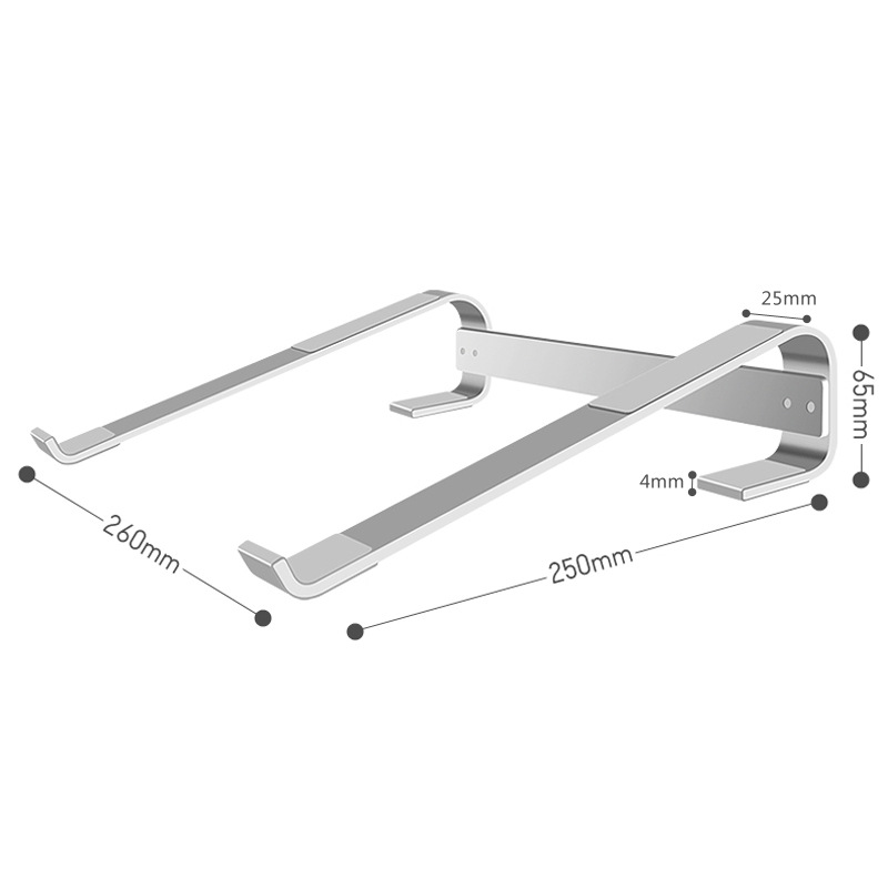 Aluminum alloy notebook computer stand, portable heat dissipation notebook computer stand Specification drawing