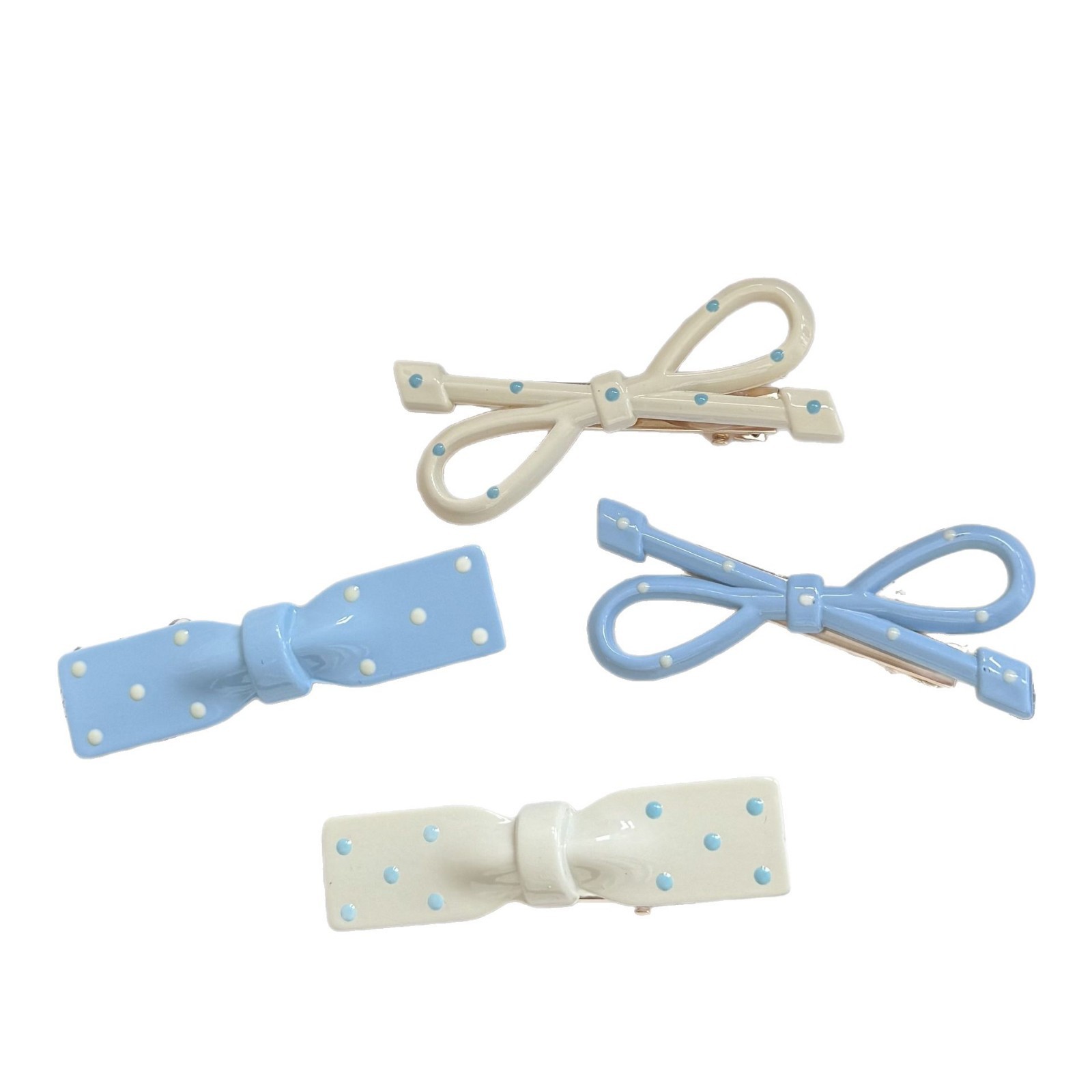 New polka dot bow hair clips for ins spring and summer, sweet and versatile, niche bangs clips, side clips, and simple hair clips Item Picture