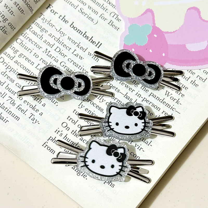 Sweet and cool girl metal hairpin, female bow, ins girlish heart, side clip, bangs clip, high-end and exquisite hairpin full figure