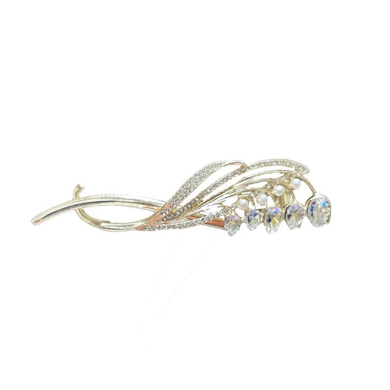 High-end lily of the valley twist clip, niche one-line clip, updo hairpin, frog buckle, and female headwear at the back of the head Item Picture