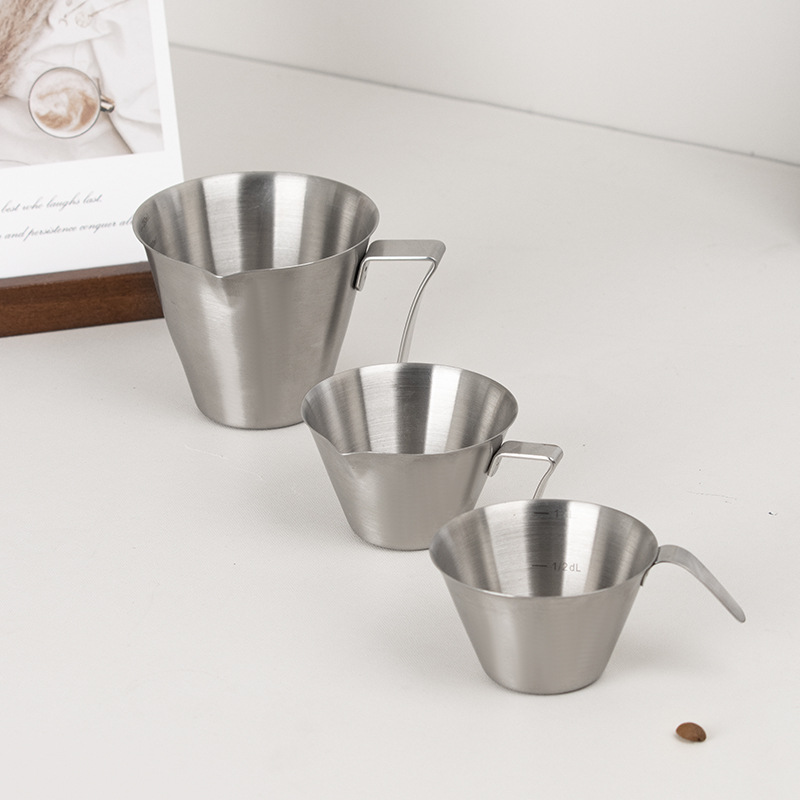 304 stainless steel coffee measuring cup with scale and spout, espresso cup, extraction cup, liquid receiving cup, ounce cup details Picture