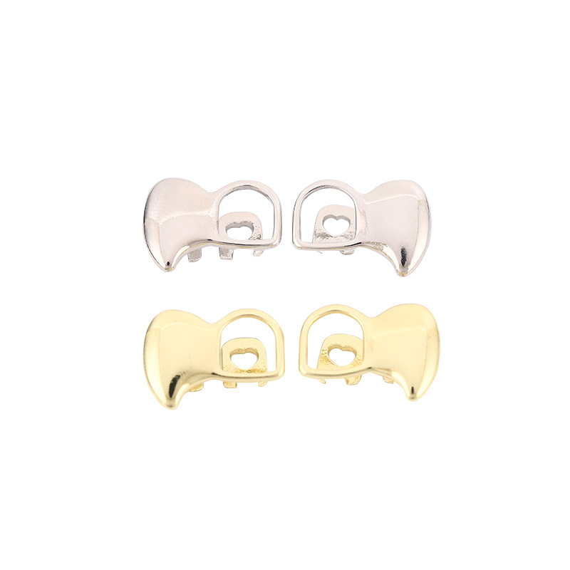 Double single-sided hollowed-out K-gold personalized hip-hop braces, Grills metal braces suitable for both men and women, Halloween Item Picture