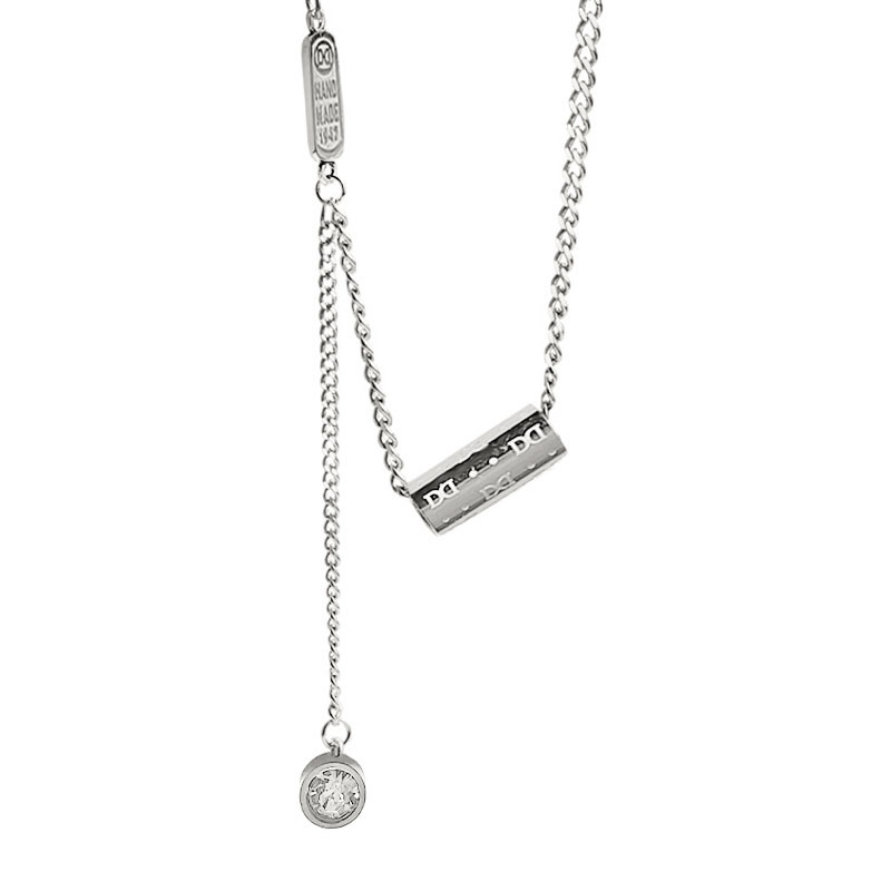 This is a fashionable and elegant hip-hop style necklace with geometric letter pendants from Europe and America. It won't fade and is a trendy accessory for women Item Picture