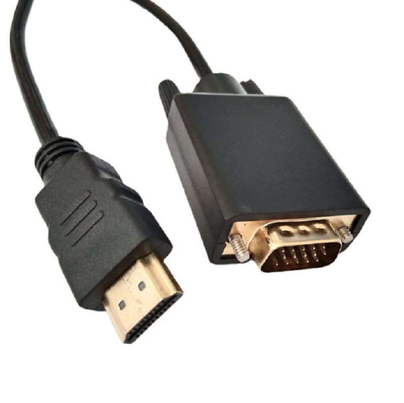 Factory wholesale 1.8-meter HDMI TO VGA adapter cable for computer display of 1080P high-definition video HDMI to VGA Specification drawing