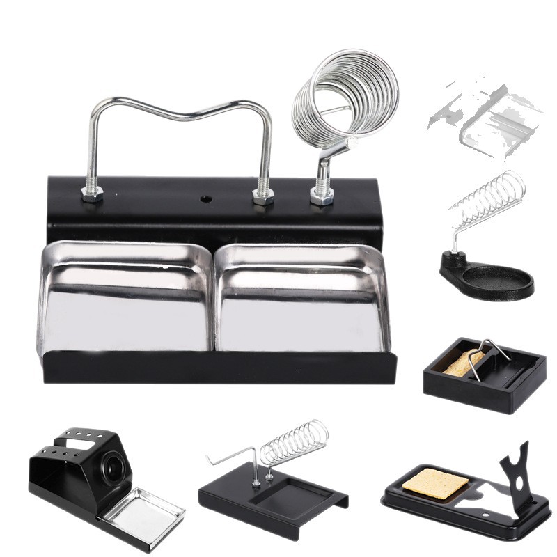 Factory direct sales of all-metal soldering iron stands, square soldering iron brackets, multi-functional tin wire stands, simple cast iron soldering iron stands Item Picture