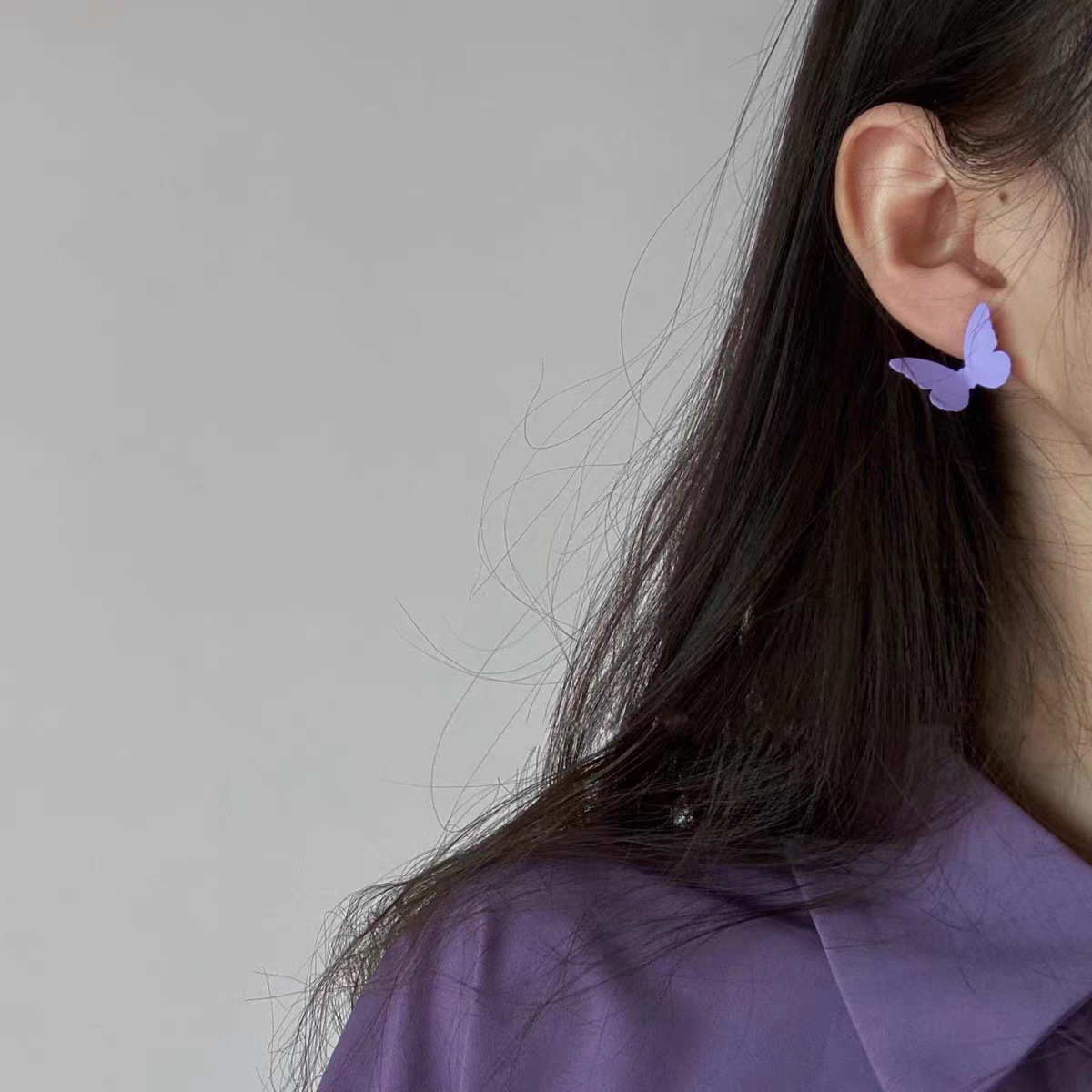 Fluttering butterflies ~ Butterfly stud earrings for women in Spring/Summer 2025, stylish and versatile, sweet and girlish earrings and earrings details Picture