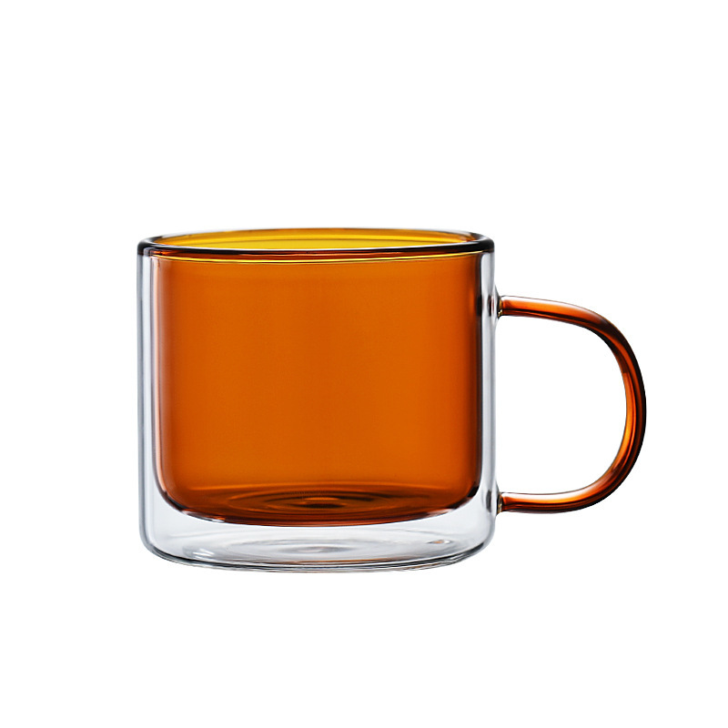 Customized household mugs with handle insulation, double-glazed, simple and fashionable breakfast milk coffee cups, creative Item Picture