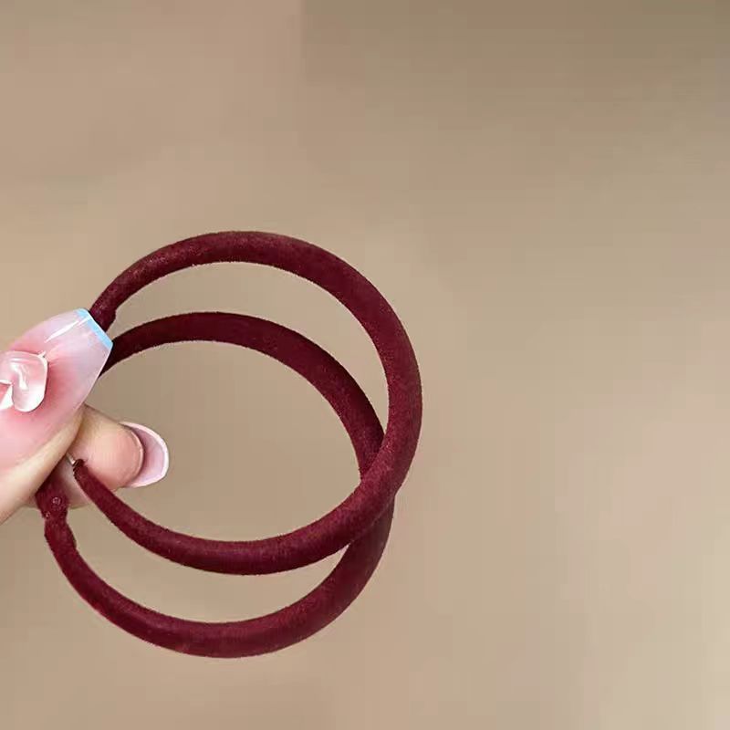Ankela Red velvet large ear ring women's autumn and winter retro high-end round face earrings 2025 new plain ring earrings Specification drawing