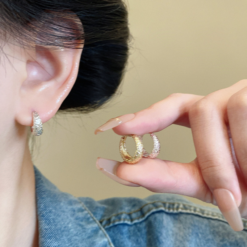Metal cold frosted earring earrings for women, a new 2025 bestseller with a high-end feel and unique style details Picture
