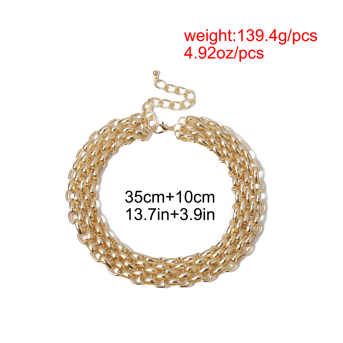European and American cross-border accessories, exaggerated and unique thick chain necklaces, women's retro and simple clothing accessories, metal sweater chains Specification drawing