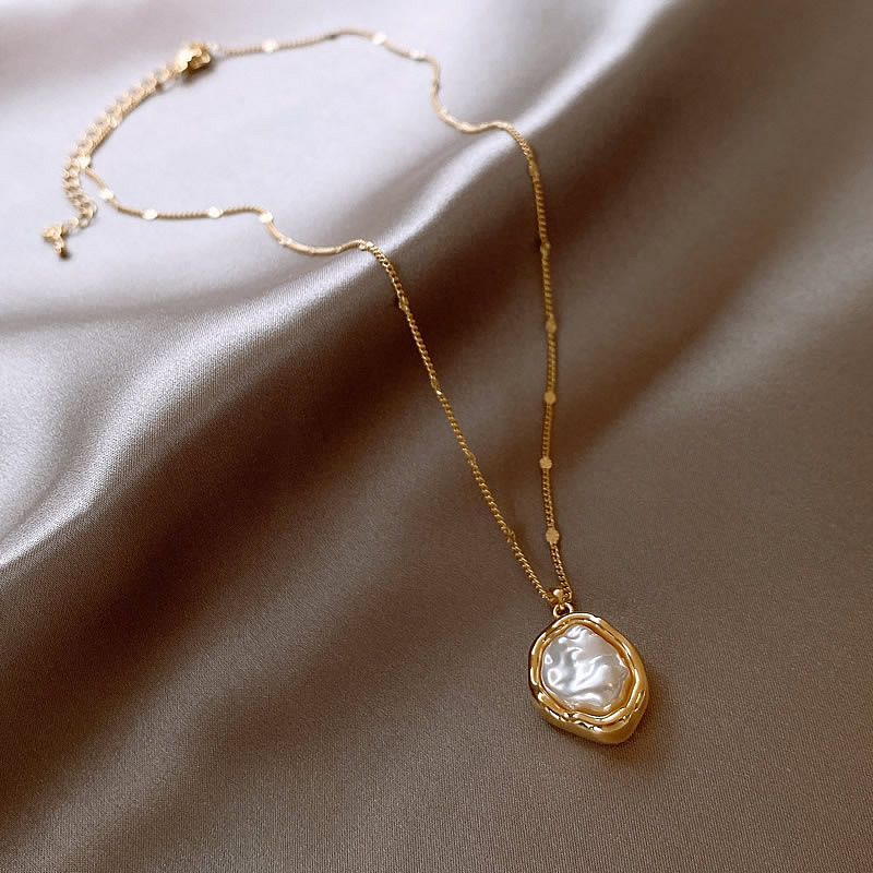 Irregular Baroque pearl necklace for women, 2024 new style, light luxury and niche collarbone chain pendant Specification drawing