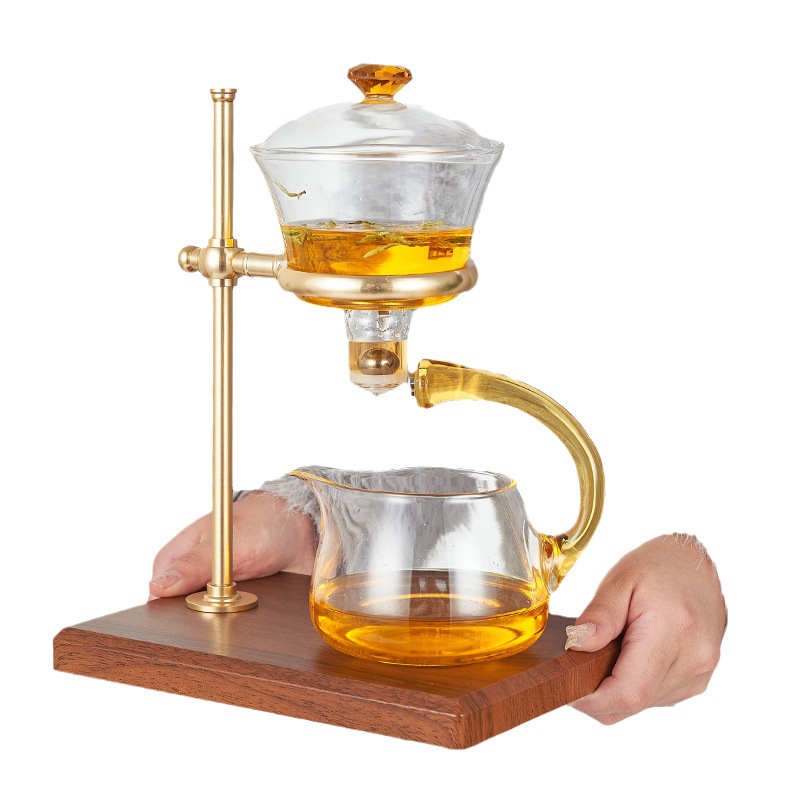 Automatic tea set, high borosilicate glass automatic Gongfu tea set, creative lazy person's tea brewer, teapot, tea strainer Item Picture