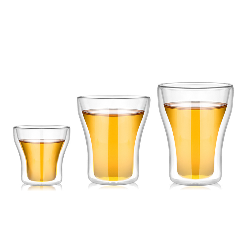High borosilicate transparent glass cups, heat-resistant cups, double-layer insulated coffee cups, creative water cups, household beer mugs Item Picture