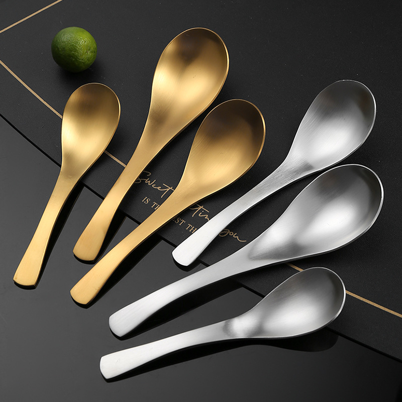 304 stainless steel sanded Earl Grey spoon, dessert spoon, hotel Korean barbecue restaurant spoon, spoon, soup spoon, logo full figure